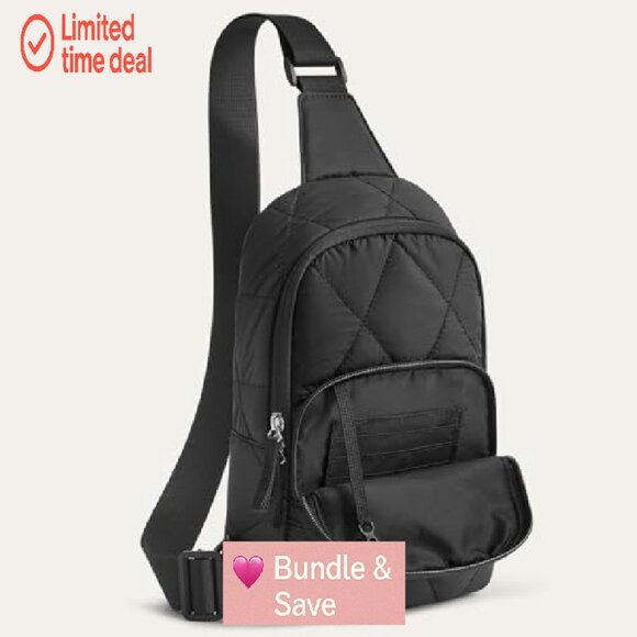 Quilted Puffer Sling Bag, Lightweight Crossbody Purse for Travel & Daily Use - Picture 6 of 8